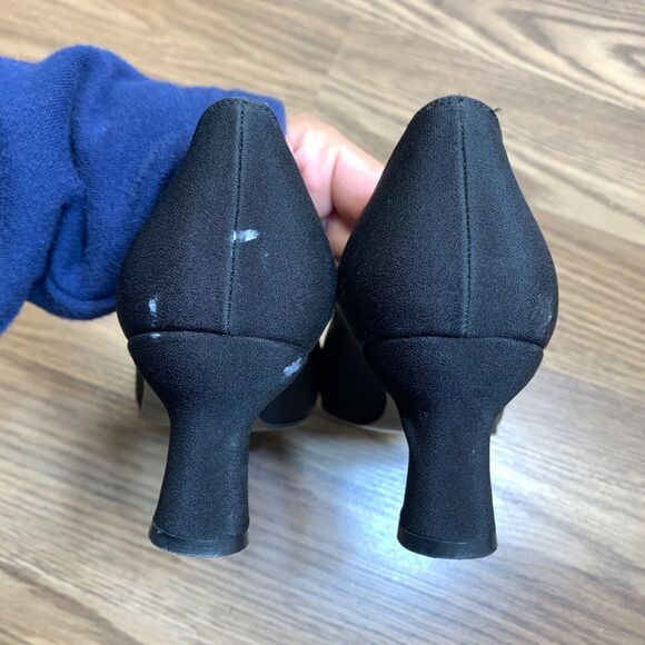 STUART WEITZMAN Womens Size 6M Fabric Pumps Shoes Heel Black - Picture 4 of 10